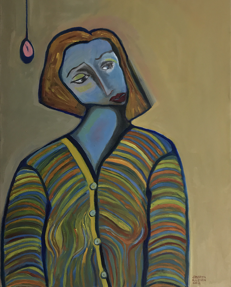 Paintings & Sketches - Stripy Girl