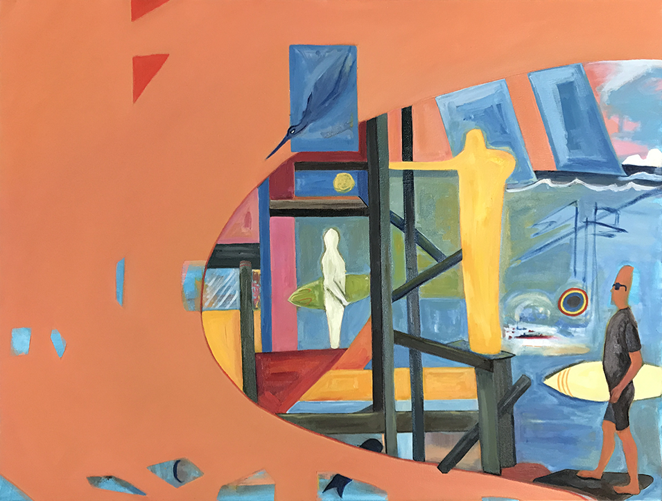 Paintings & Sketches - The Surfer